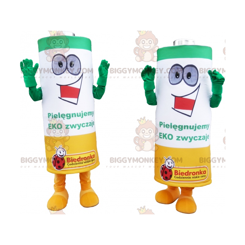 BIGGYMONKEY™s mascotte delle batterie elettriche verdi gialle e