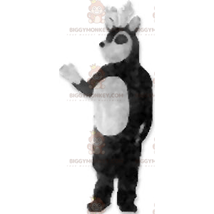 Traje de mascote de rena preto e branco BIGGYMONKEY™ –