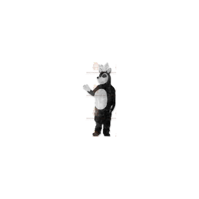 Traje de mascote de rena preto e branco BIGGYMONKEY™ –