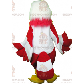 Fantasia de mascote BIGGYMONKEY™ de águia peluda e vermelha