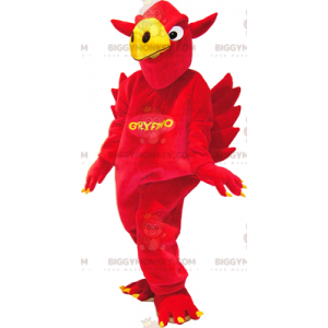 Costume de mascotte BIGGYMONKEY™ de griffon rouge et jaune avec