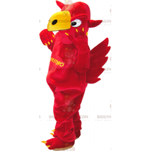 Costume de mascotte BIGGYMONKEY™ de griffon rouge et jaune avec