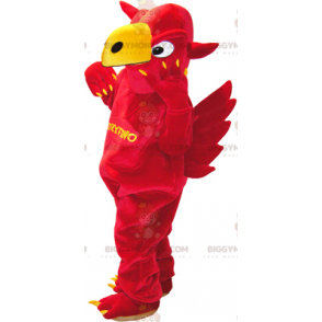 BIGGYMONKEY™ maskotkostume af rød og gul Griffin med vinger på