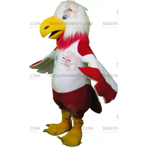 BIGGYMONKEY™ Mascot Costume Red and White Eagle Sportswear –