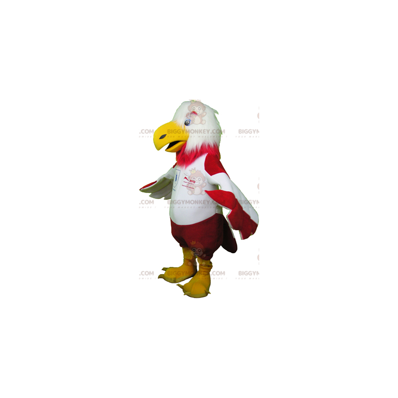 BIGGYMONKEY™ Mascot Costume Red and White Eagle Sportswear -