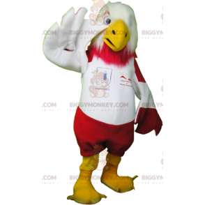 BIGGYMONKEY™ Mascot Costume Red and White Eagle Sportswear -