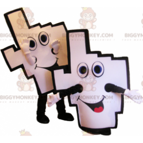 2 BIGGYMONKEY™s mascot of white and black supporter hands –