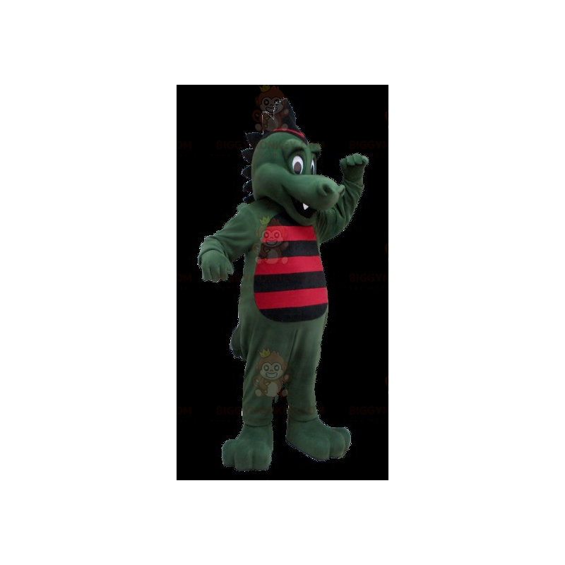 BIGGYMONKEY™ Costume da mascotte da dinosauro coccodrillo verde