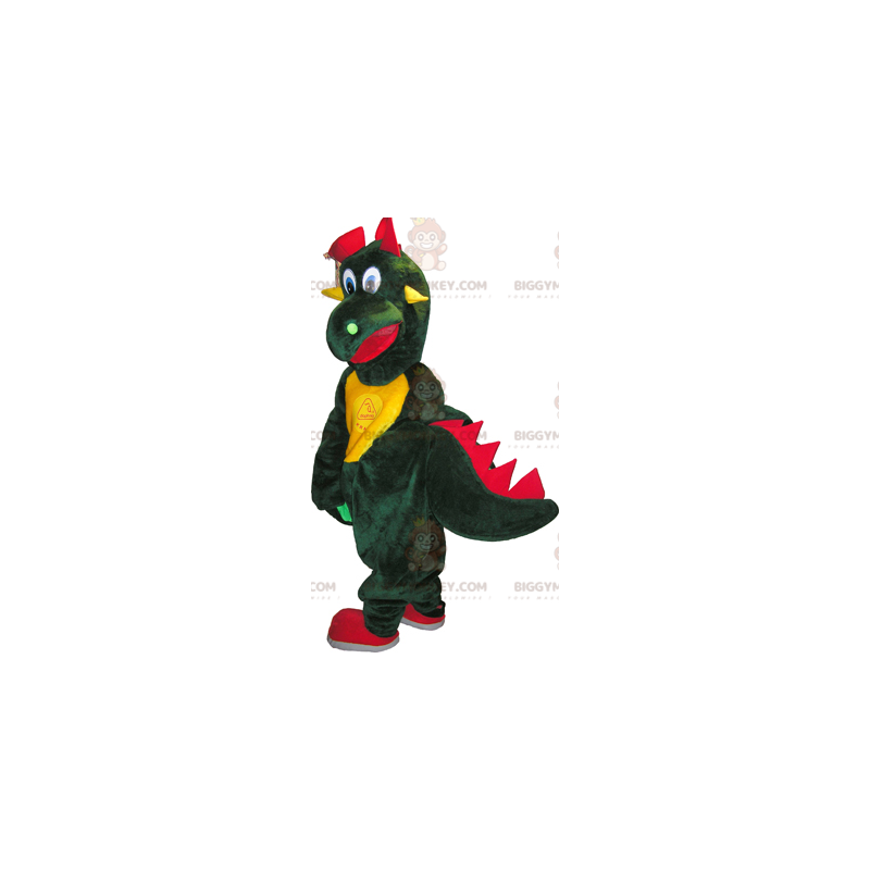 Giant Green Yellow & Red Dragon BIGGYMONKEY™ Mascot Costume –