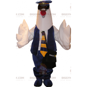 Postman Homing Pigeon White Bird BIGGYMONKEY™ Mascot Costume –
