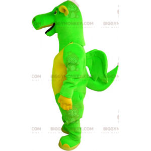 Disfraz de mascota BIGGYMONKEY™ Dragón verde y amarillo con