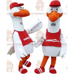 Duo de mascottes BIGGYMONKEY™ de mouettes de cigognes de