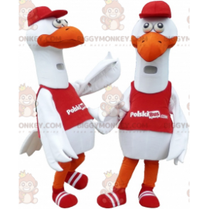 Duo de mascottes BIGGYMONKEY™ de mouettes de cigognes de