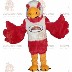 Disfraz de mascota BIGGYMONKEY™ de águila roja, blanca y
