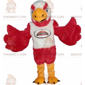 Costume da mascotte BIGGYMONKEY™ con aquila rossa bianca e