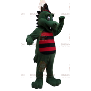 BIGGYMONKEY™ Costume da mascotte da dinosauro coccodrillo verde