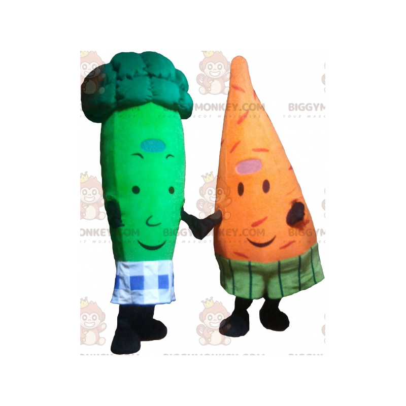 2 BIGGYMONKEY™s mascot: a carrot and a green broccoli –