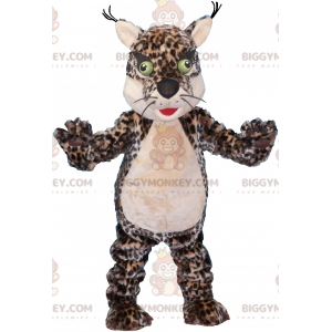 BIGGYMONKEY™ maskotkostume Leopard plettet tiger med grønne