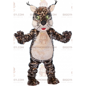 Traje de mascote BIGGYMONKEY™ Leopardo Malhado Tigre com Olhos