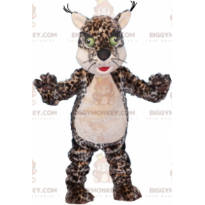 Traje de mascote BIGGYMONKEY™ Leopardo Malhado Tigre com Olhos