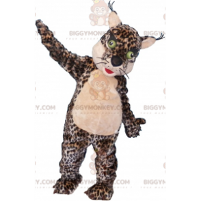 BIGGYMONKEY™ Mascot Costume Leopard Spotted Tiger with Green