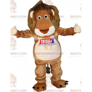 Costume de mascotte BIGGYMONKEY™ de tigre marron et beige avec