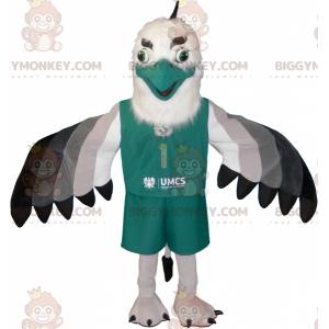 BIGGYMONKEY™ Costume da mascotte aquila avvoltoio bianco nero e