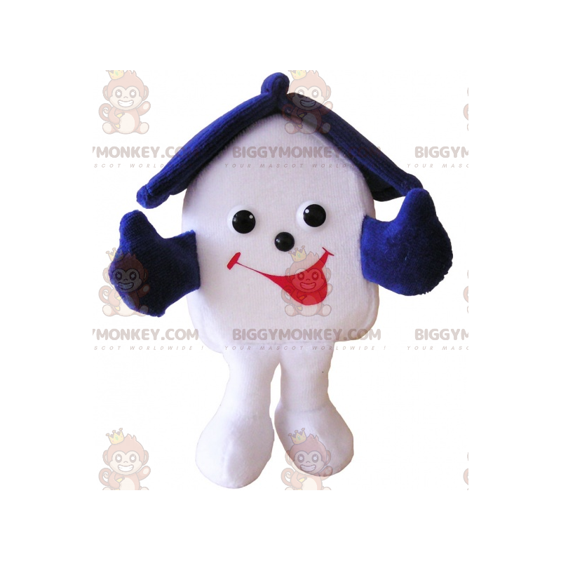 Costume de mascotte BIGGYMONKEY™ de maison blanche et bleue