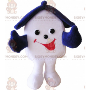 Very Smiling White and Blue House BIGGYMONKEY™ Mascot Costume –