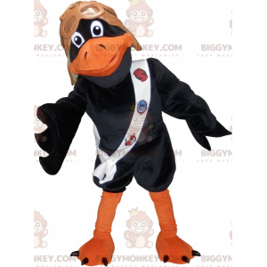 Μαύρο και πορτοκαλί κοστούμι μασκότ BIGGYMONKEY™ Raven με