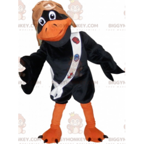 Costume de mascotte BIGGYMONKEY™ de corbeau noir et orange avec