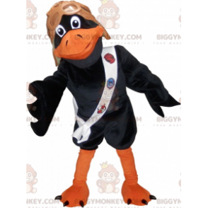 Traje de mascote preto e laranja Raven BIGGYMONKEY™ com