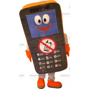 Sort og orange mobiltelefon BIGGYMONKEY™ maskotkostume -