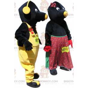 Mascota de BIGGYMONKEY™: pareja de topos negros y amarillos -