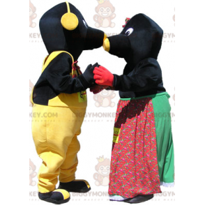 Mascota de BIGGYMONKEY™: pareja de topos negros y amarillos -