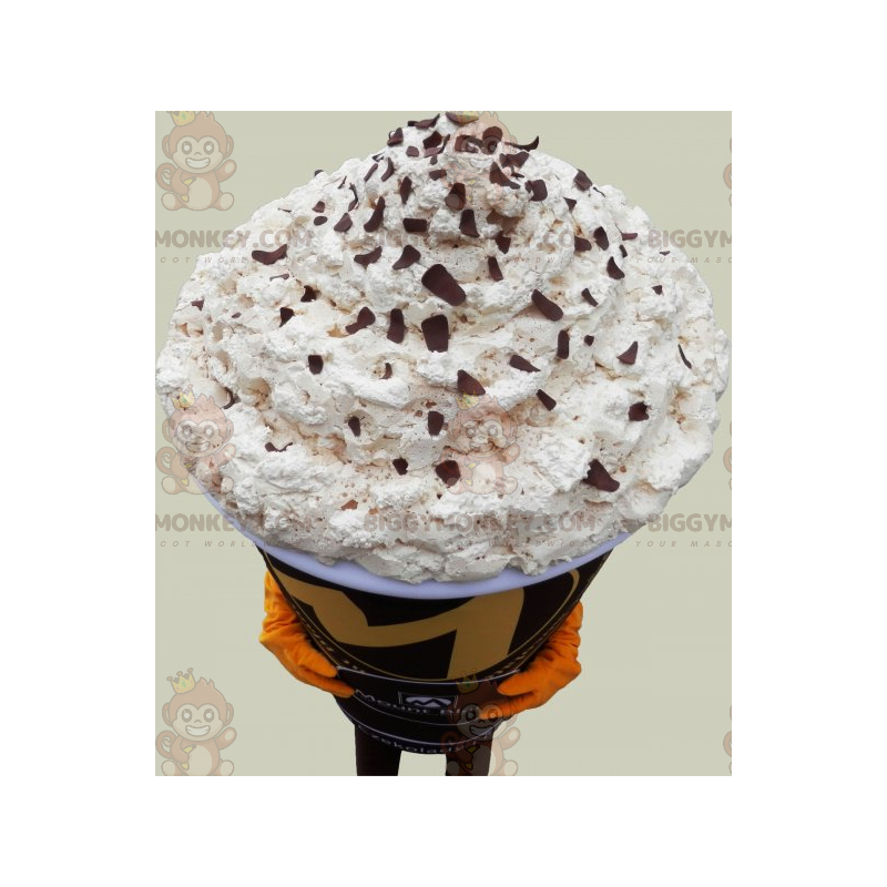 Giant Cappuccino BIGGYMONKEY™ Mascot Costume. Cafe BIGGYMONKEY™