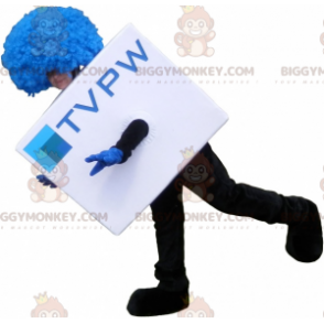 Costume de mascotte BIGGYMONKEY™ cubique blanche avec une