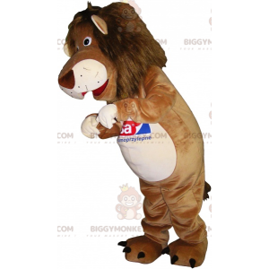 BIGGYMONKEY™ Tiger Lion Beige and White Mascot Costume –