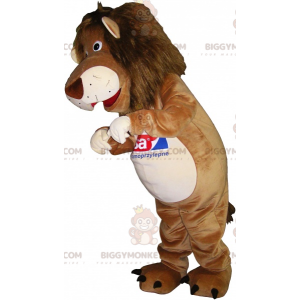 BIGGYMONKEY™ Tiger Lion Beige en wit mascottekostuum -