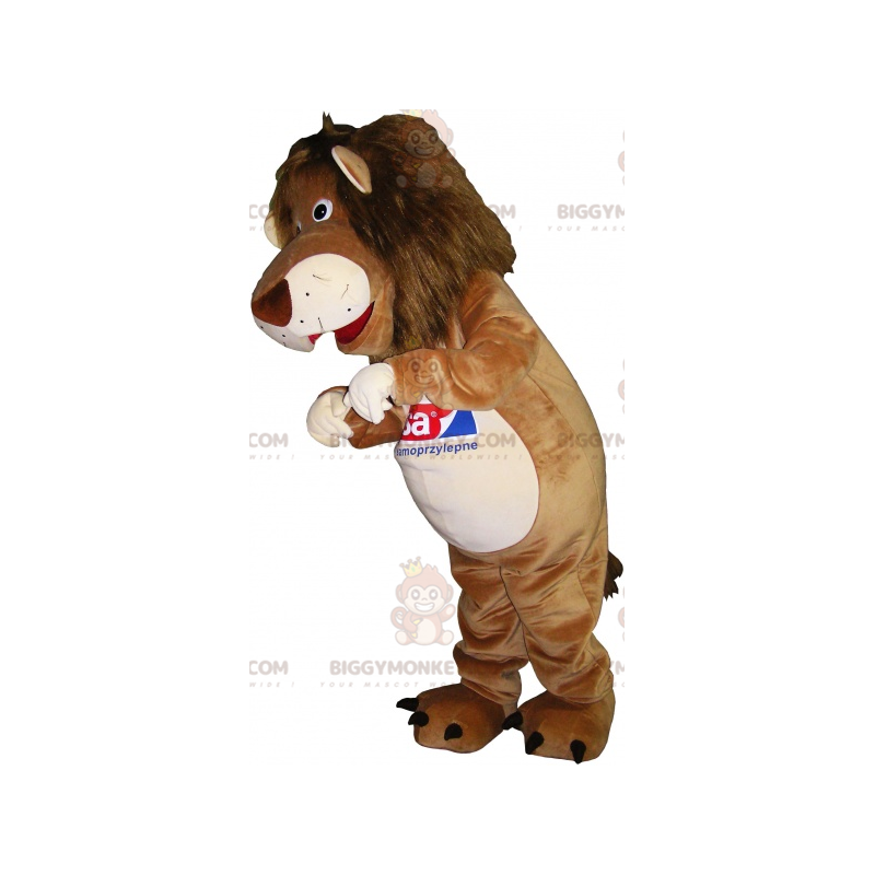 Costume de mascotte BIGGYMONKEY™ de lion de tigre beige et