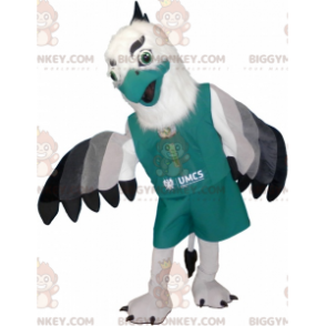 Disfraz de mascota BIGGYMONKEY™ Águila blanca, gris y negra con