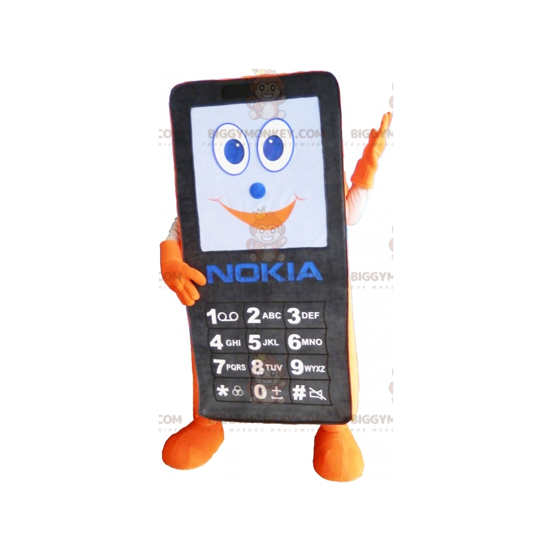 Costume da mascotte BIGGYMONKEY™ Nokia Cell Phone nero e