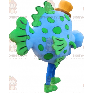 Costume de mascotte BIGGYMONKEY™ de bonhomme tout rond bleu et