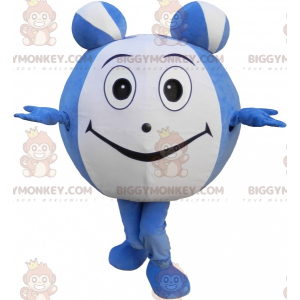 Blauwe en groene vis BIGGYMONKEY™ mascottekostuum met grote