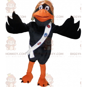 Zwart en oranje Raven BIGGYMONKEY™ mascottekostuum met