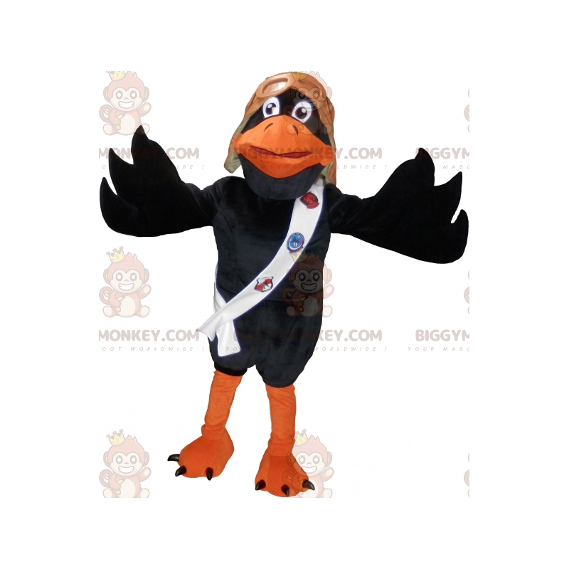 Musta ja oranssi Raven BIGGYMONKEY™ maskottiasu