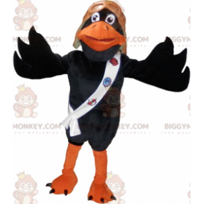 Zwart en oranje Raven BIGGYMONKEY™ mascottekostuum met