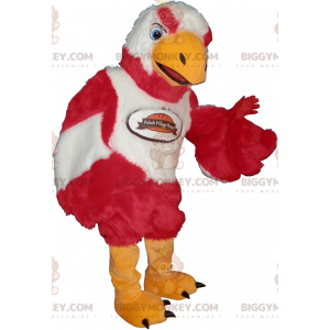 Costume de mascotte BIGGYMONKEY™ d'oiseau rouge et blanc doux