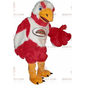 Miękki i uroczy kostium maskotki czerwono-białego ptaka