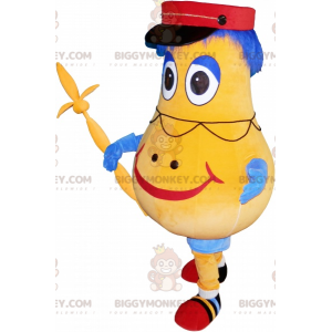 Στολή μασκότ BIGGYMONKEY™ με κίτρινο και μπλε Potato Man -